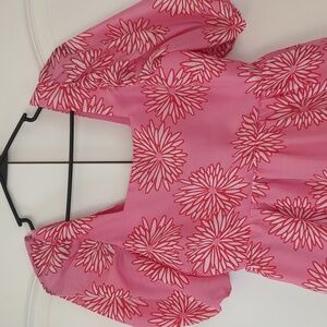 Jay Marie Short large Floral Sleeved Dress